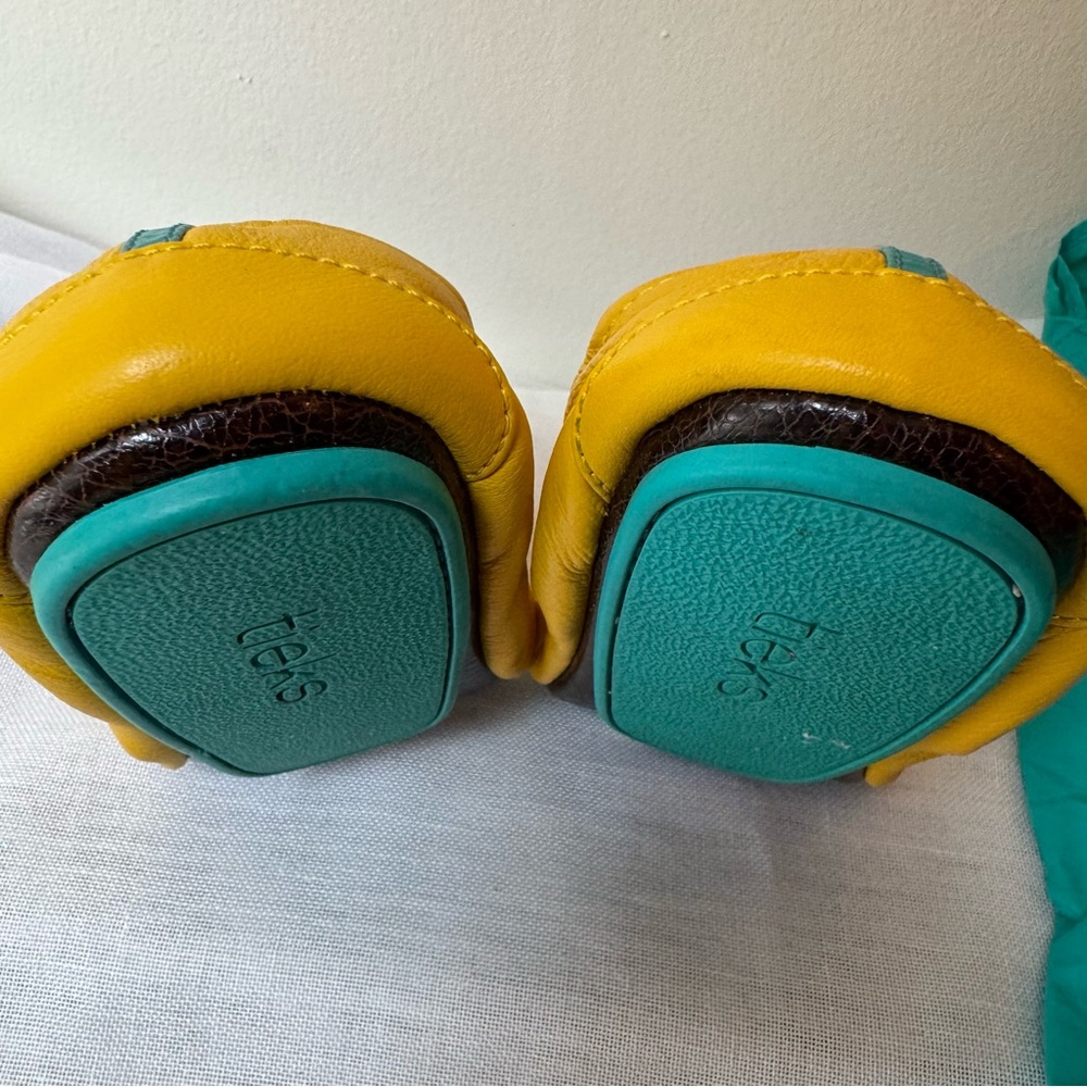 Tieks Yellow Flats with Elastic Trim and Foldable Design With A Box And Flower - Picture 6 of 13
